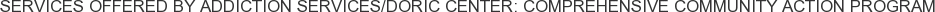 About Addiction Services/Doric Center: Comprehensive Community Action Program