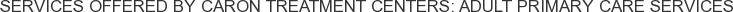 About Caron Treatment Centers: Adult Primary Care Services