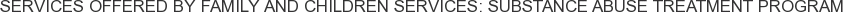 About Family and Children Services: Substance Abuse Treatment Program