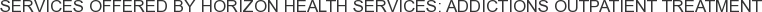About Horizon Health Services: Addictions Outpatient Treatment