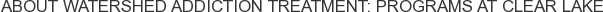 About Watershed Addiction Treatment: Programs at Clear Lake