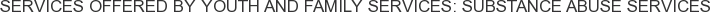 About Youth and Family Services: Substance Abuse Services