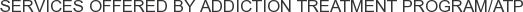 Services offered by Addiction Treatment Program/Atp