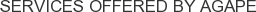 Services offered by Agape