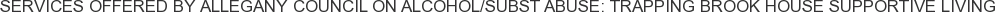 Services offered by Allegany Council on Alcohol/Subst Abuse: Trapping Brook House Supportive Living