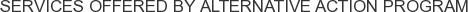 Services offered by Alternative Action Program
