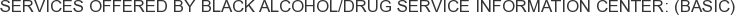 Services offered by Black Alcohol/Drug Service Information Center: (BASIC)