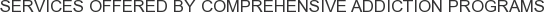 Services offered by Comprehensive Addiction Programs