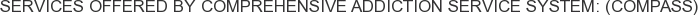 Services offered by Comprehensive Addiction Service System: (COMPASS)