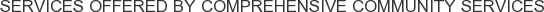 Services offered by Comprehensive Community Services