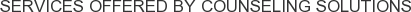 Services offered by Counseling Solutions