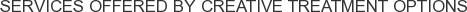 Services offered by Creative Treatment Options