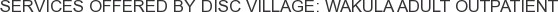 Services offered by DISC Village: Wakula Adult Outpatient
