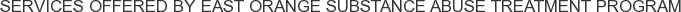 Services offered by East Orange Substance Abuse Treatment Program