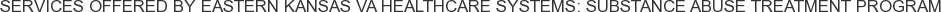 Services offered by Eastern Kansas VA Healthcare Systems: Substance Abuse Treatment Program