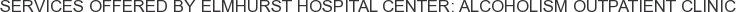 Services offered by Elmhurst Hospital Center: Alcoholism Outpatient Clinic