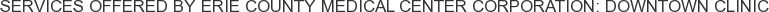 Services offered by Erie County Medical Center Corporation: Downtown Clinic