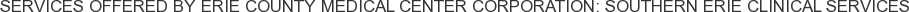 Services offered by Erie County Medical Center Corporation: Southern Erie Clinical Services