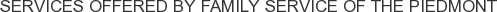 Services offered by Family Service of the Piedmont