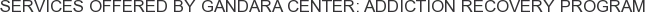 Services offered by Gandara Center: Addiction Recovery Program