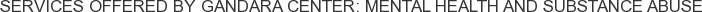 Services offered by Gandara Center: Mental Health and Substance Abuse