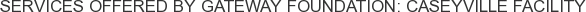 Services offered by Gateway Foundation: Caseyville Facility