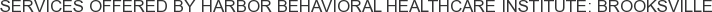 Services offered by Harbor Behavioral Healthcare Institute: Brooksville