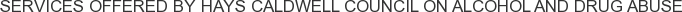 Services offered by Hays Caldwell Council on Alcohol and Drug Abuse