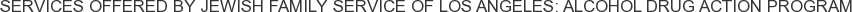 Services offered by Jewish Family Service of Los Angeles: Alcohol Drug Action Program
