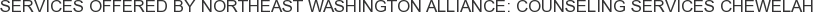Services offered by Northeast Washington Alliance: Counseling Services Chewelah
