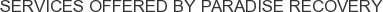 Services offered by Paradise Recovery