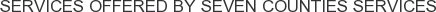 Services offered by Seven Counties Services