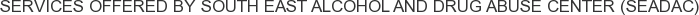 Services offered by South East Alcohol and Drug Abuse Center (SEADAC)
