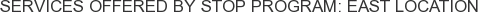 Services offered by Stop Program: East Location