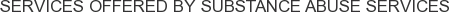 Services offered by Substance Abuse Services