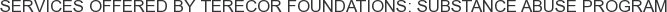 Services offered by Terecor Foundations: Substance Abuse Program