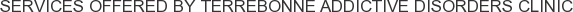 Services offered by Terrebonne Addictive Disorders Clinic