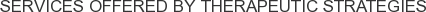 Services offered by Therapeutic Strategies