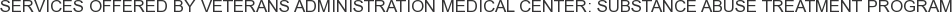 Services offered by Veterans Administration Medical Center: Substance Abuse Treatment Program