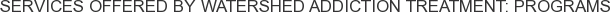 Services offered by Watershed Addiction Treatment: Programs