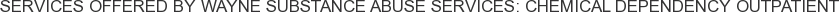 Services offered by Wayne Substance Abuse Services: Chemical Dependency Outpatient