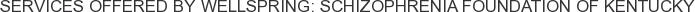 Services offered by Wellspring: Schizophrenia Foundation of Kentucky