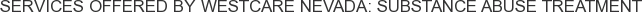 Services offered by Westcare Nevada: Substance Abuse Treatment
